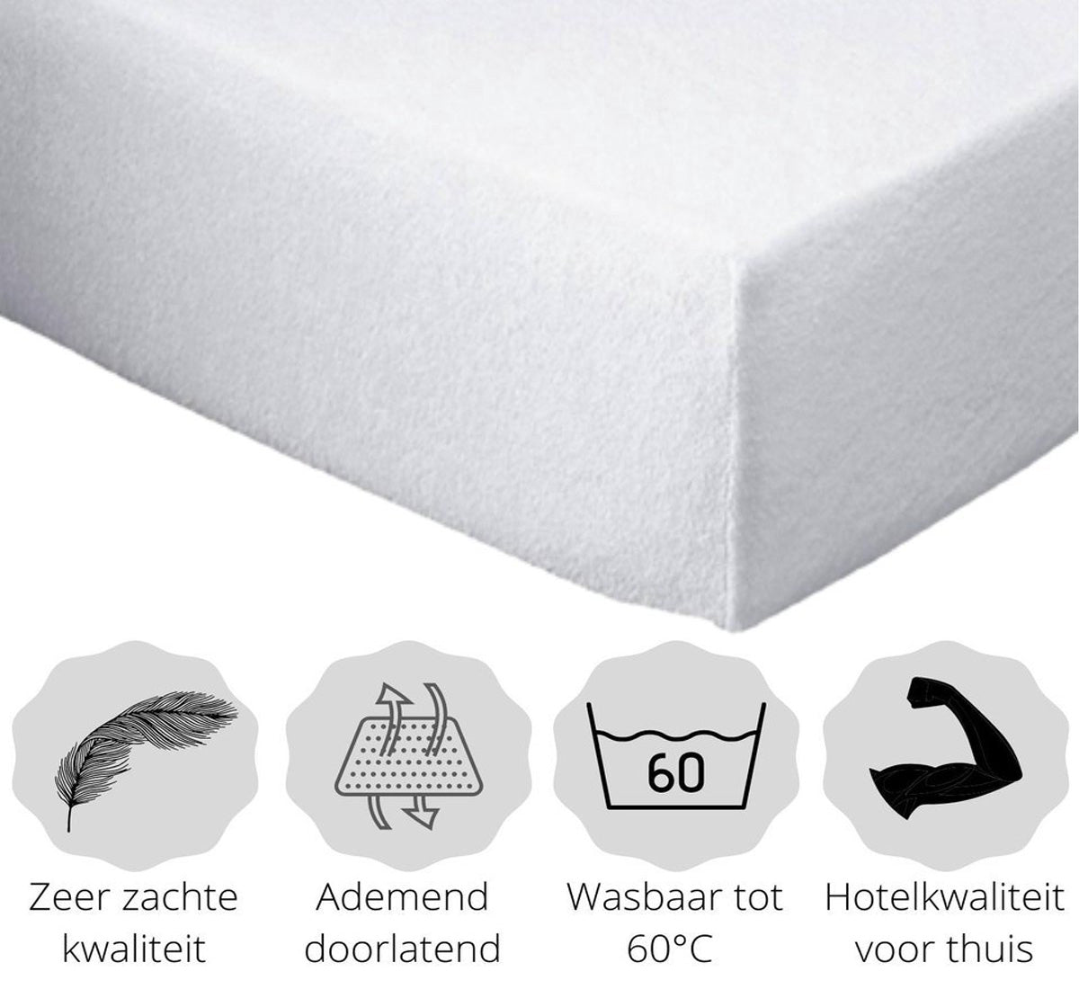 Molton Hoeslaken 160/180x200 Flanel Pure Protection