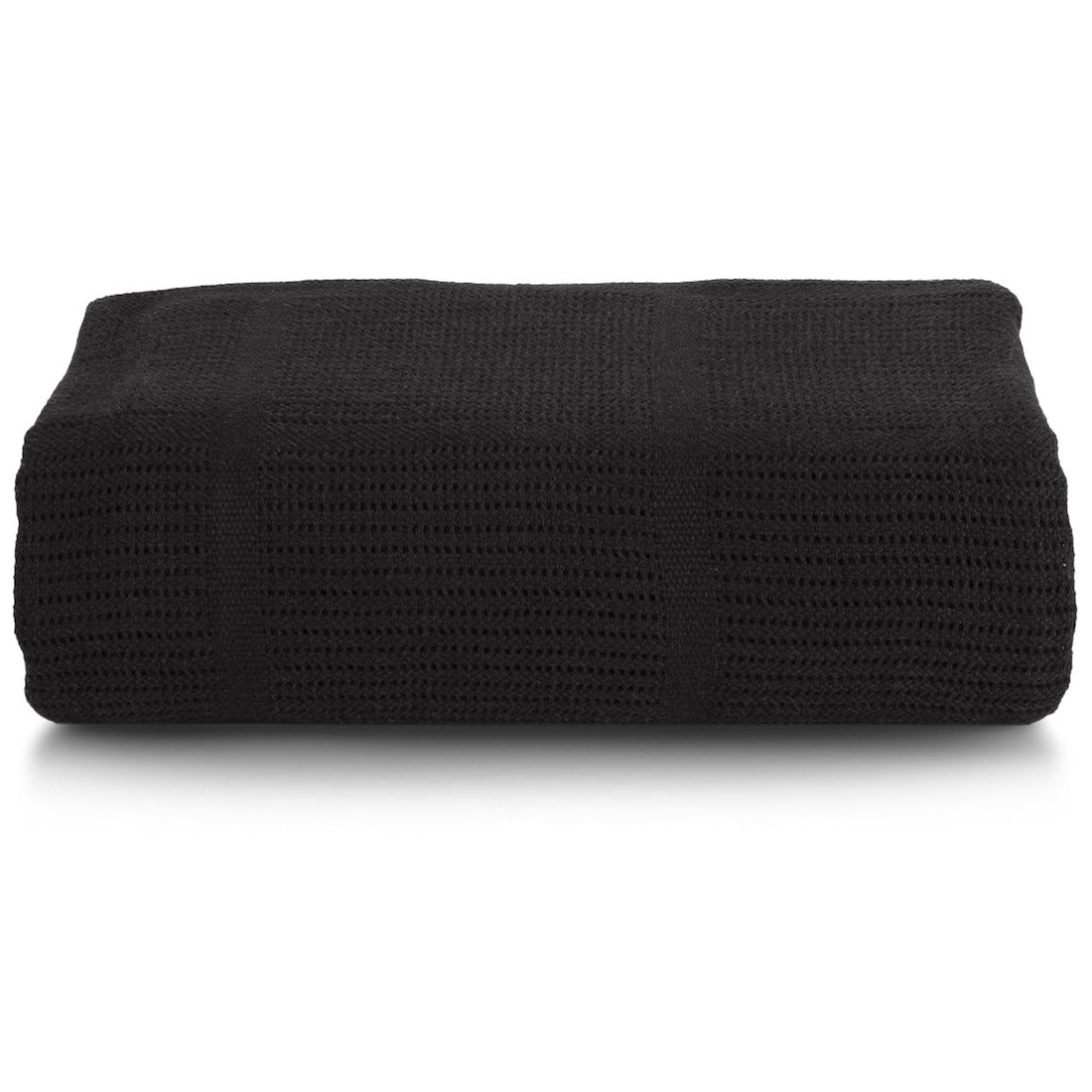 Cellulair Plaid 150x200 Pure Cotton Zwart