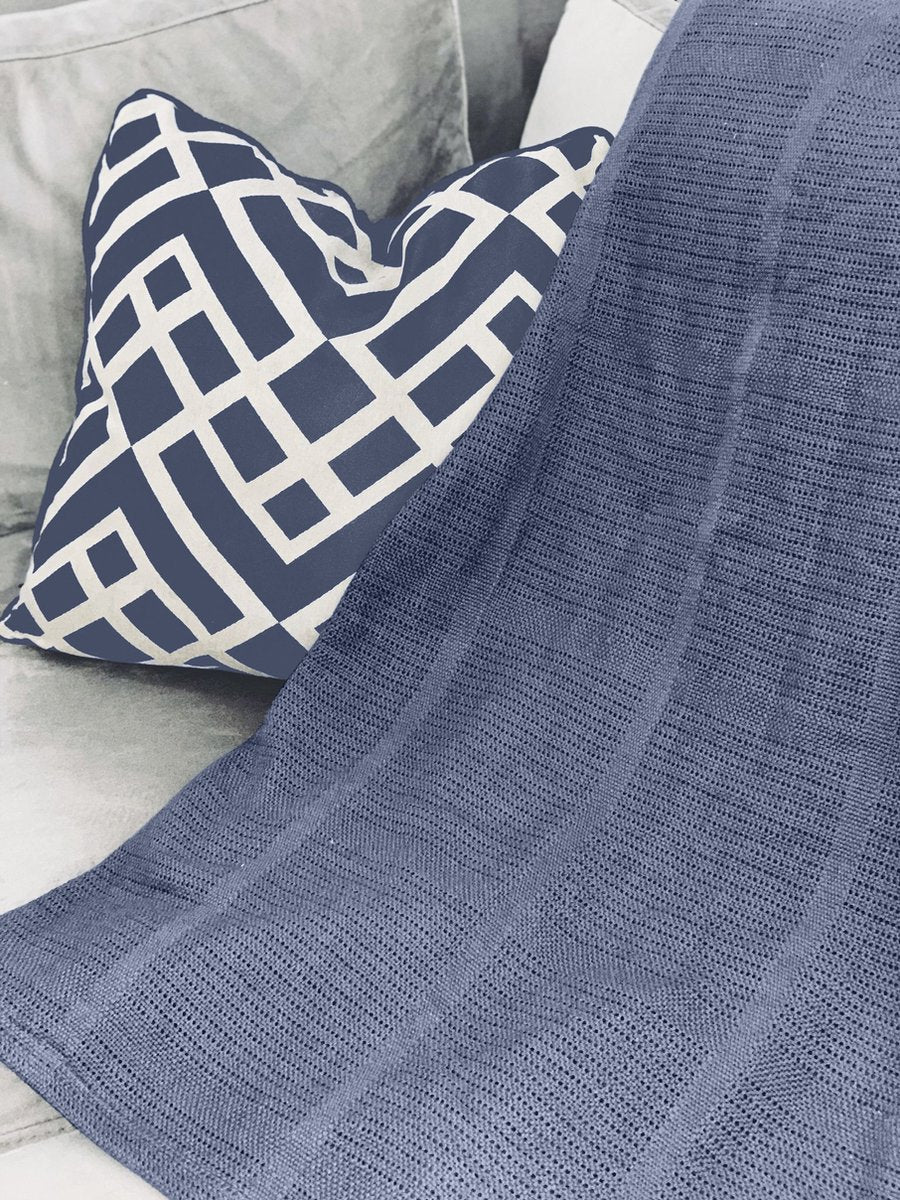 Cellulair Plaid 150x200 Pure Cotton Blauw