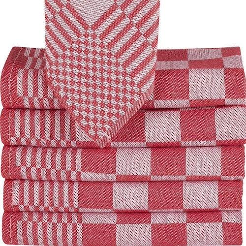 Chess Theedoeken 65x65cm (Set van 6) Horeca Line Rood