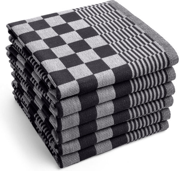 Chess Theedoeken 65x65cm (Set van 6) Horeca Line Zwart