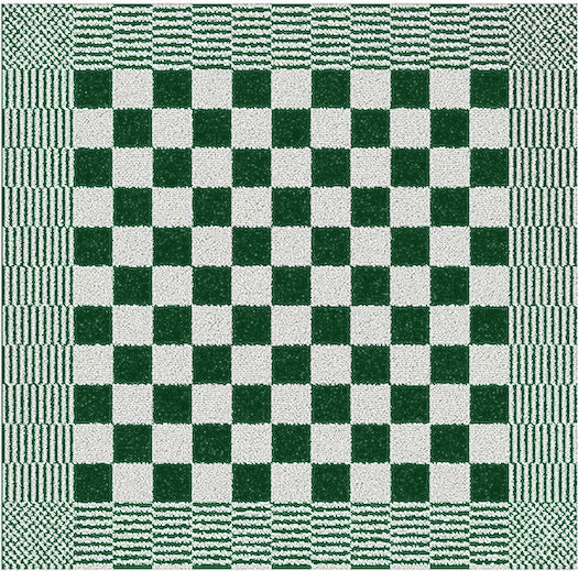 Badstof keukendoek groen met klassiek blokpatroon - dikke, sterke kwaliteit voor horeca en thuis - Beterkatoen