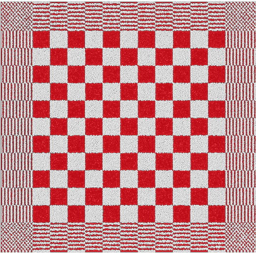 Badstof keukendoek rood met klassiek blokpatroon - dikke, sterke kwaliteit voor horeca en thuis - Beterkatoen