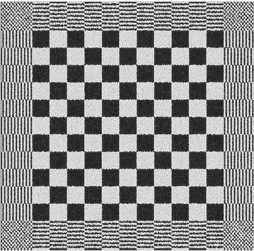 Badstof keukendoek zwart met klassiek blokpatroon - dikke, sterke kwaliteit voor horeca en thuis - Beterkatoen