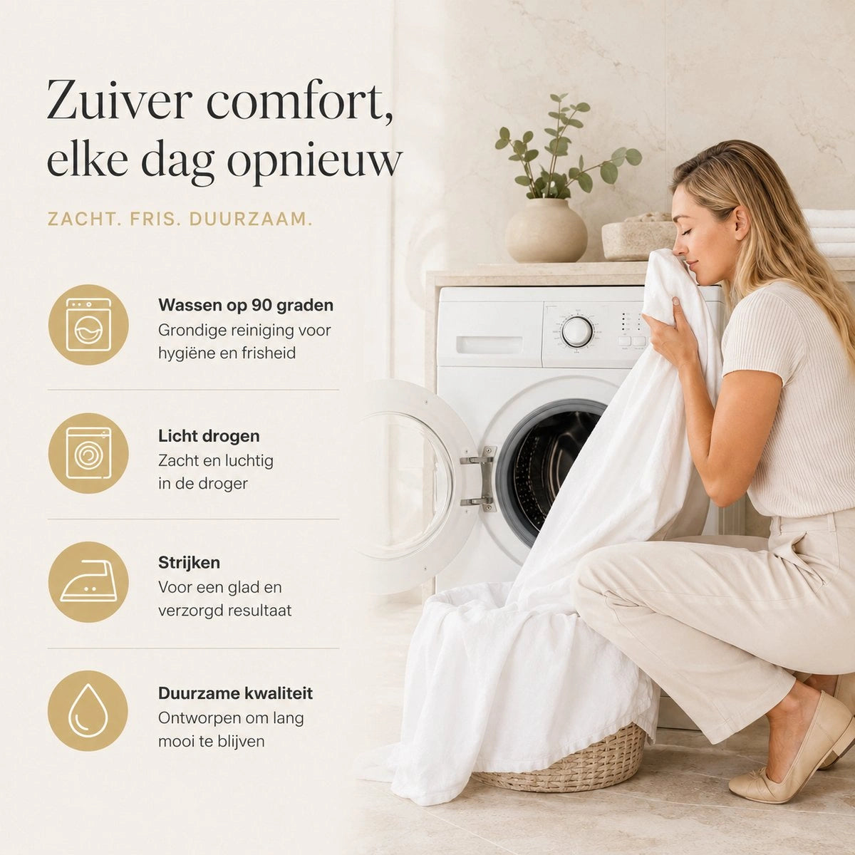 Hotel Laken 1-Persoons 160x300 - 80/20 katoen - Wit