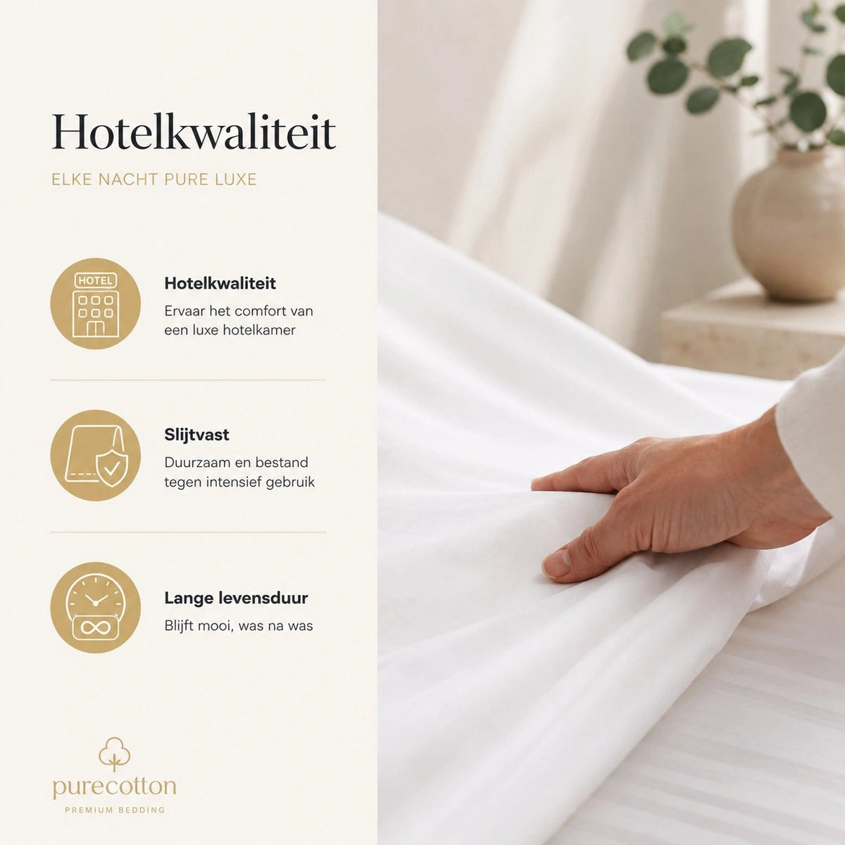 Hotel Laken 1-Persoons 160x300 - 80/20 katoen - Wit
