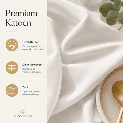 Kussenslopen 60x70 - Set van 2 - 100% Katoen - Wit