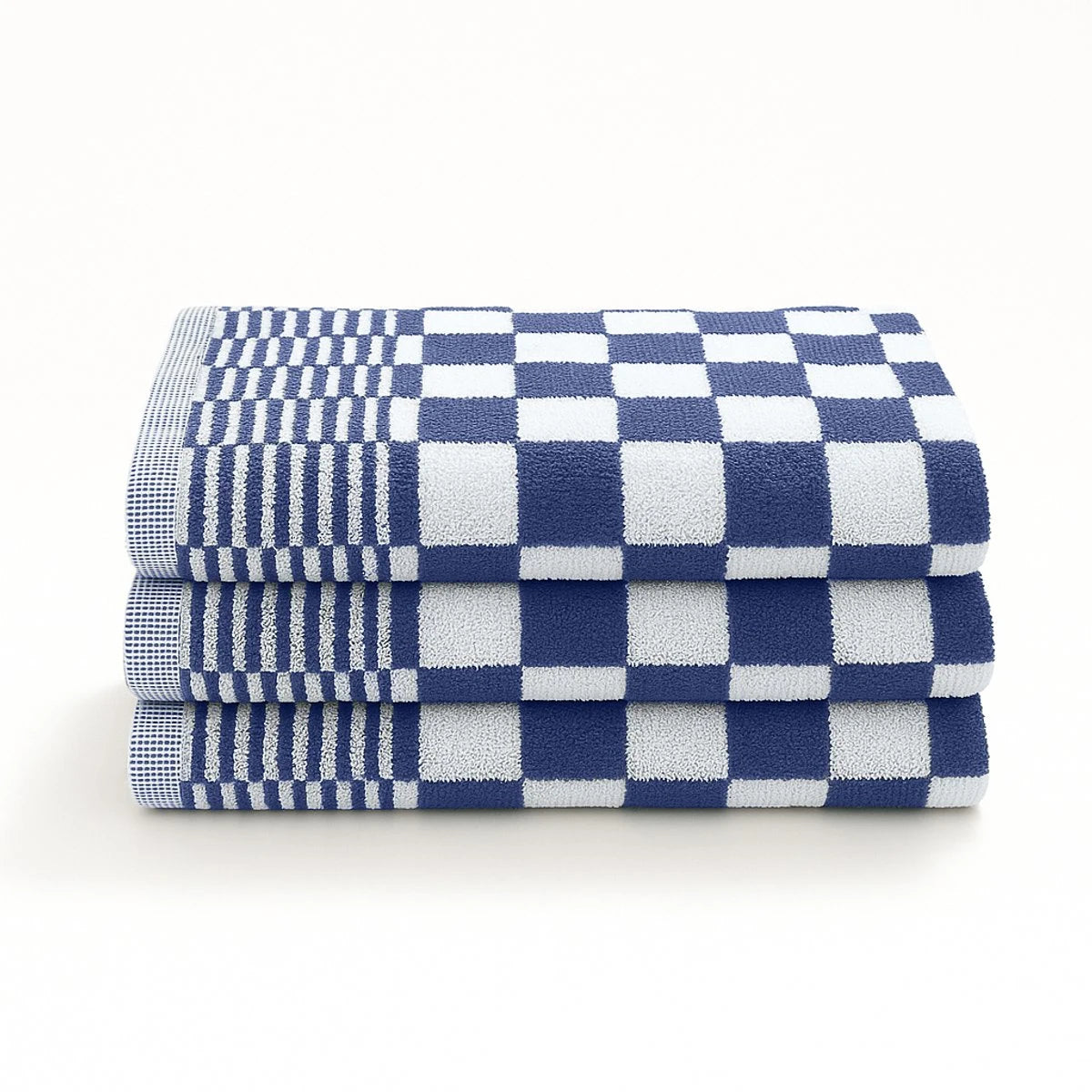 Keukenhanddoeken Geruit 50x50 - Set van 3 - Blauw-Wit
