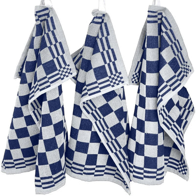 Keukenhanddoeken set van 3 - 50x50cm - Blauw-Wit