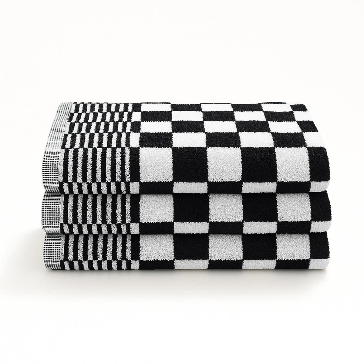Theedoeken en Handdoeken Set (12 stuks) - Zwart-Wit