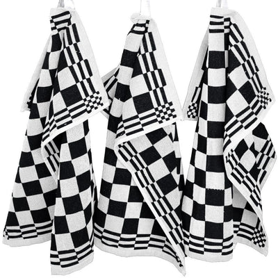 Keukenhanddoeken set van 3 - 50x50cm - Zwart-Wit