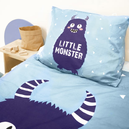 LittleMonster Kinder Dekbedovertrek 140x200/220 Blauw