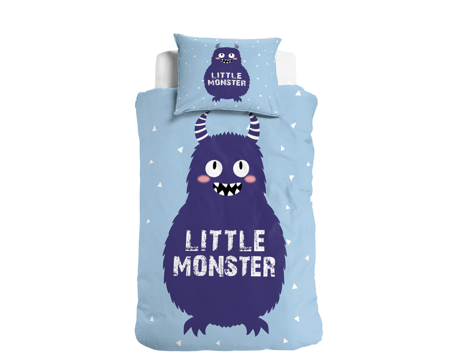 LittleMonster Kinder Dekbedovertrek 140x200/220 Blauw