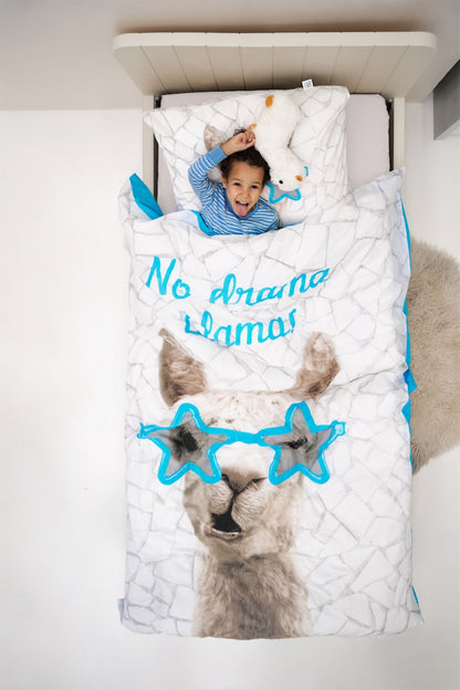 Llama Kinder Dekbedovertrek 140x200/220 Little Monster