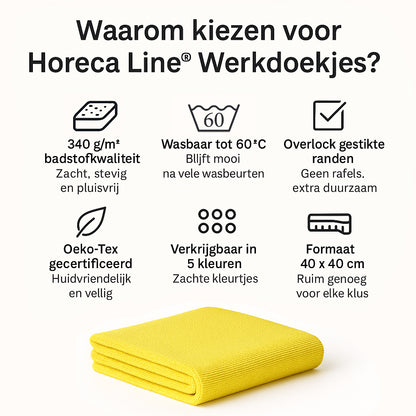 Microvezeldoeken 40x40cm (set van 10) Horeca Line Geel