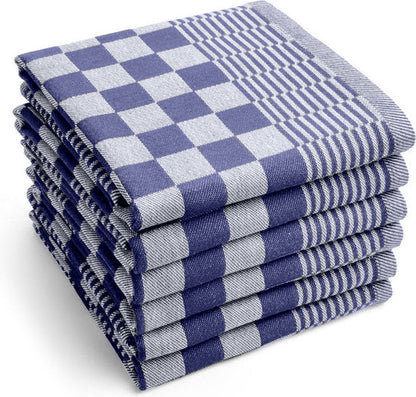 PureCotton Theedoeken 65x65cm (Set van 6) Blauw