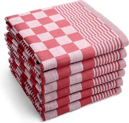 PureCotton Theedoeken 65x65cm (Set van 6) Rood