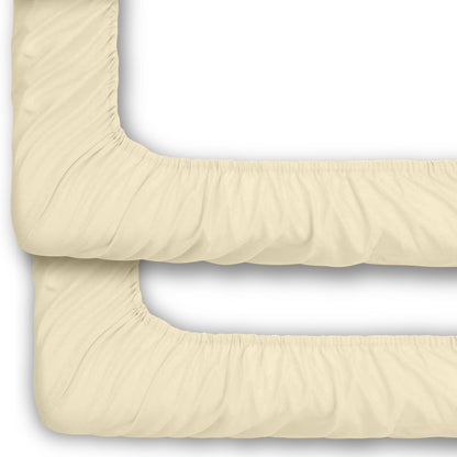 PureCotton Kinderhoeslaken Jersey 2-Pack Creme