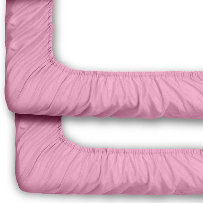 PureCotton Kinderhoeslaken Jersey 2-Pack Roze