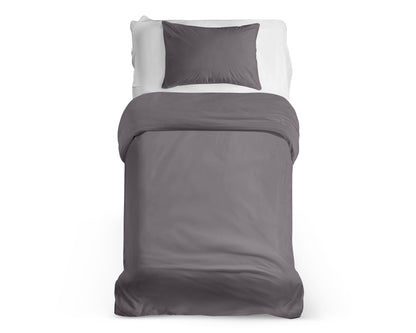 Dekbedovertrek 140x200 antraciet van katoen - zacht, ademend en comfortabel beddengoed - Beterkatoen