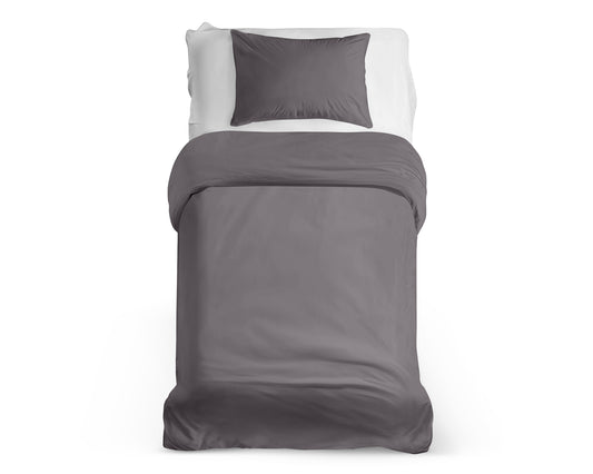 Dekbedovertrek 140x200 antraciet van katoen - zacht, ademend en comfortabel beddengoed - Beterkatoen