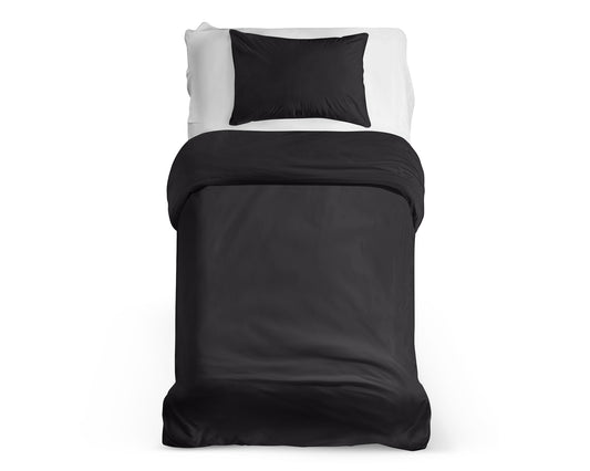 Dekbedovertrek 140x200 zwart van katoen - zacht, ademend en comfortabel beddengoed - Beterkatoen