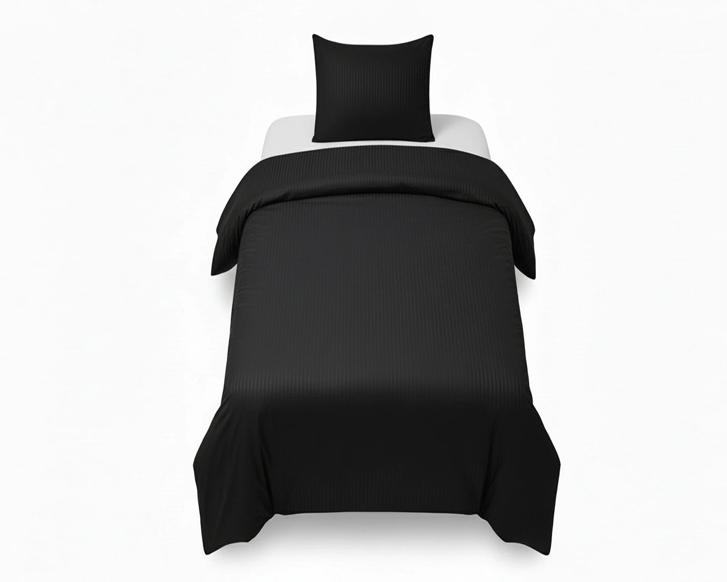 Dekbedovertrek 140x200 Satijn Katoen Gestreept Zwart