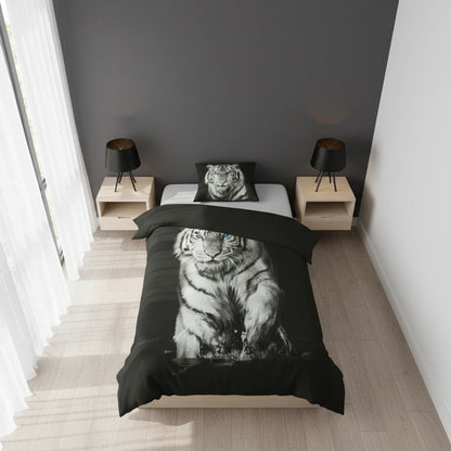 Dekbedovertrek 140x200 Katoen Witte Tijger Zwart