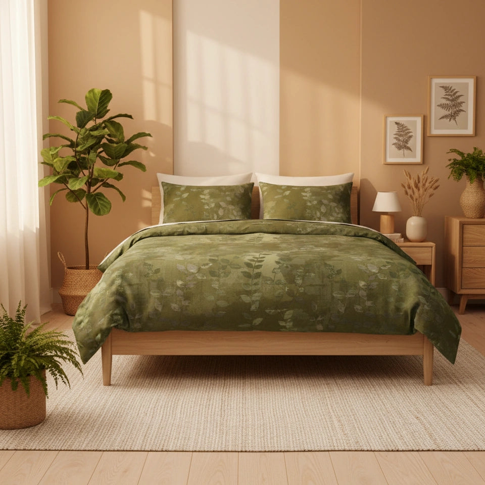 Dekbedovertrek 200x200 Katoen Leaves