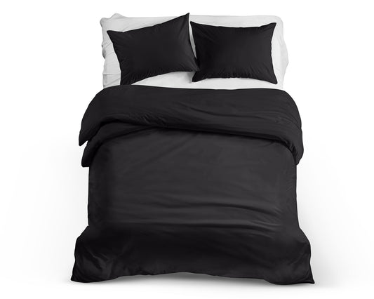 Dekbedovertrek 200x200 zwart van 100% katoen - ademend, duurzaam en tijdloos -Beterkatoen