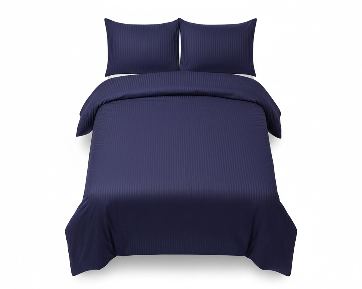 Dekbedovertrek 200x200 Satijn Katoen Gestreept Blauw