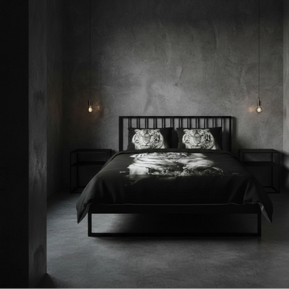 Dekbedovertrek 200x200 Katoen Witte Tijger Zwart