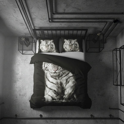 Dekbedovertrek 200x200 Katoen Witte Tijger Zwart