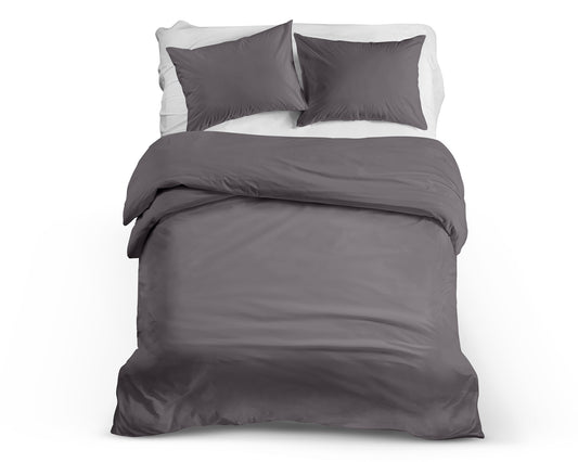 Dekbedovertrek 240x220 antraciet van katoenen hotelkwaliteit - extra breed en heerlijk zacht - Beterkatoen