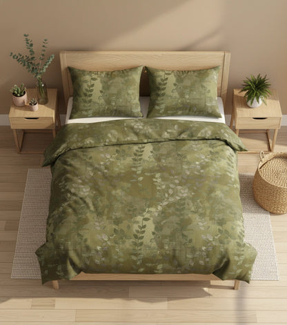 Dekbedovertrek 240x220 Katoen Leaves