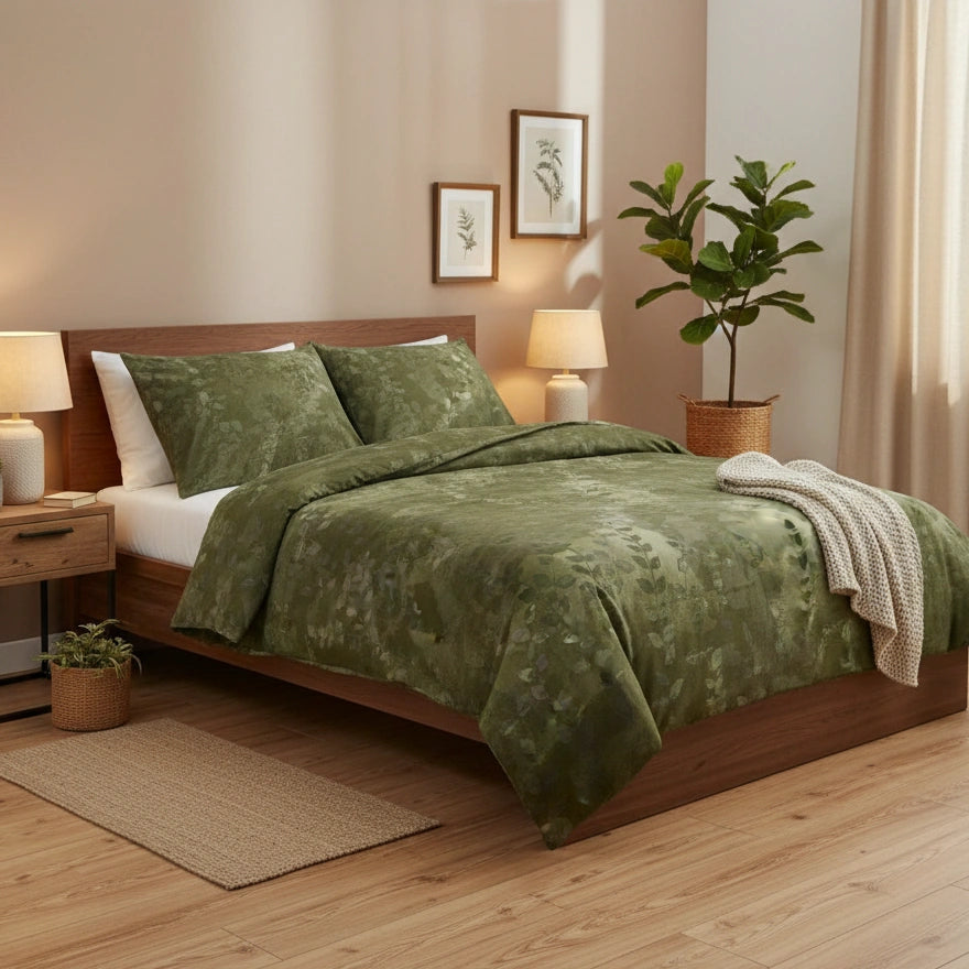 Dekbedovertrek 240x220 Katoen Leaves