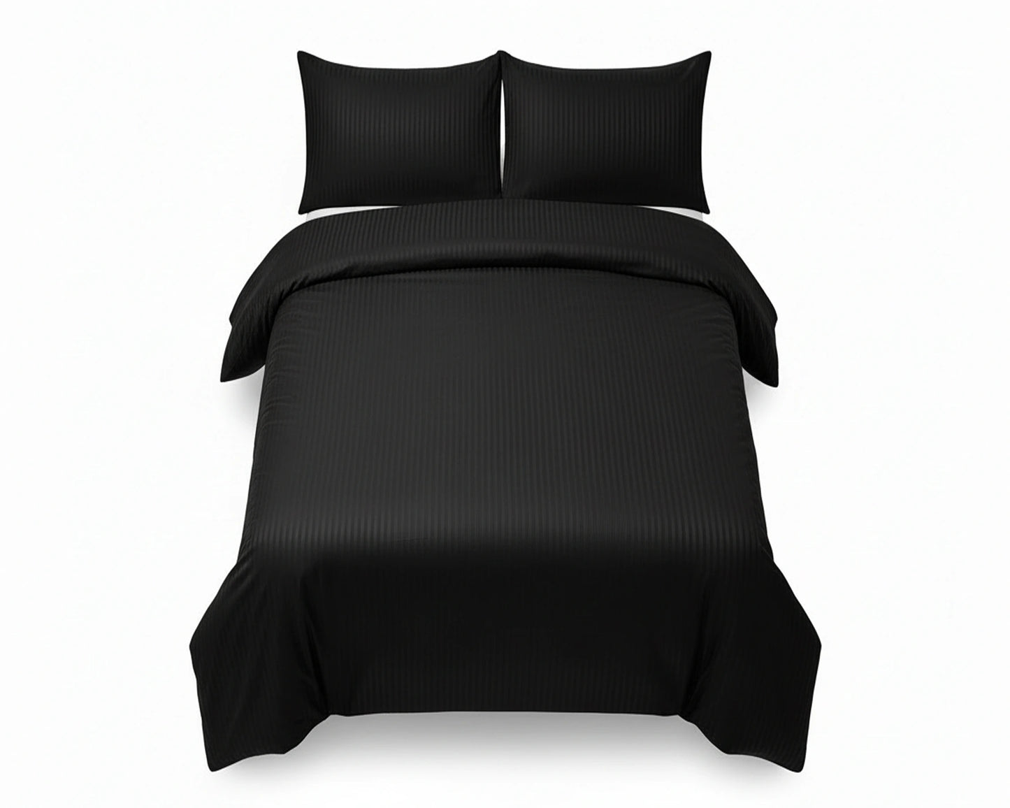 Dekbedovertrek 240x220 Satijn Katoen Gestreept Zwart