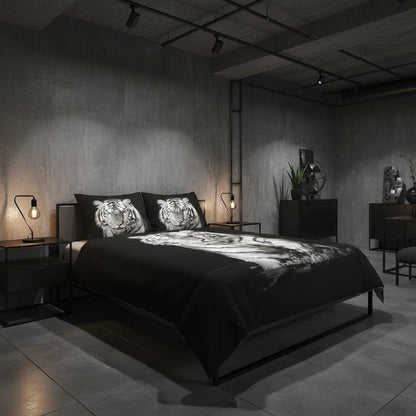 Dekbedovertrek 240x220 Katoen Witte Tijger Zwart