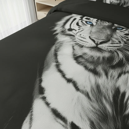 Dekbedovertrek 200x200 Katoen Witte Tijger Zwart