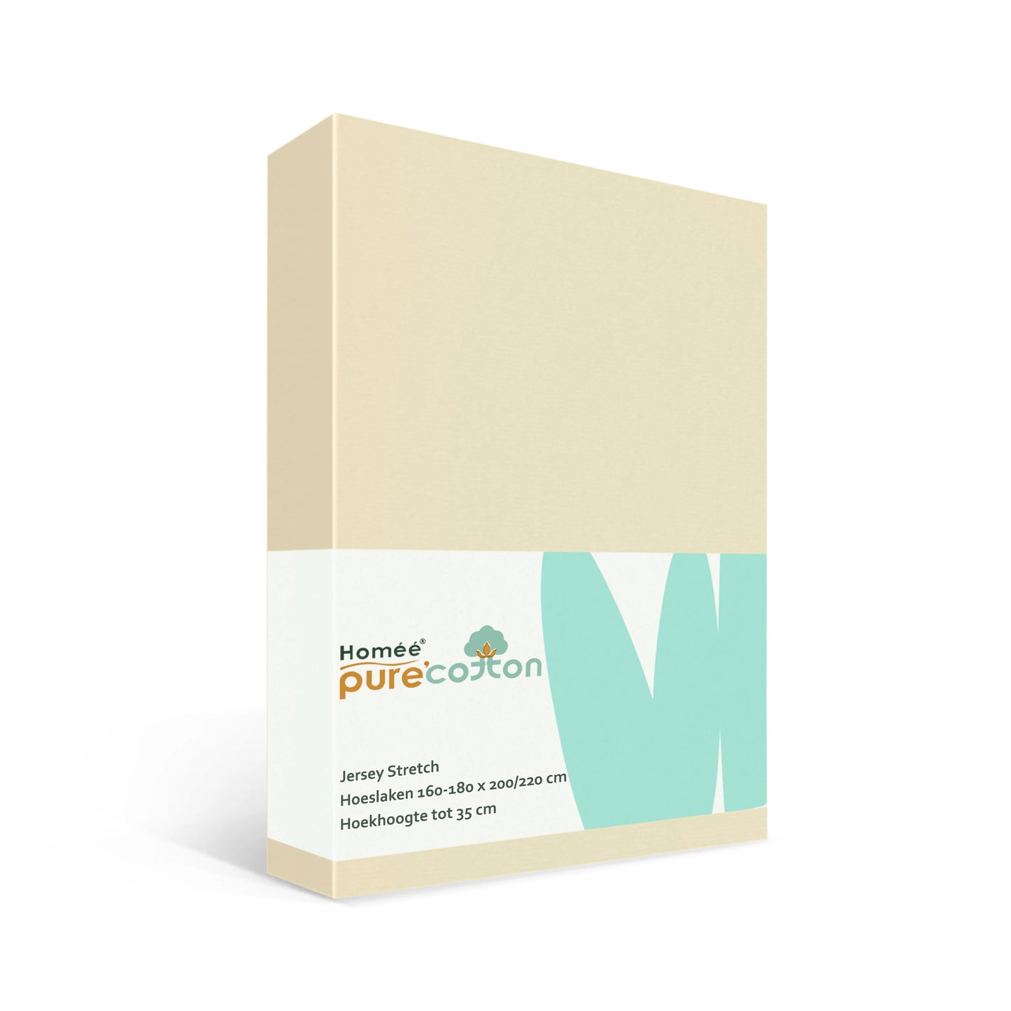 Hoeslaken 160x200 creme van rekbaar jersey katoen met elastiek rondom – Beterkatoen