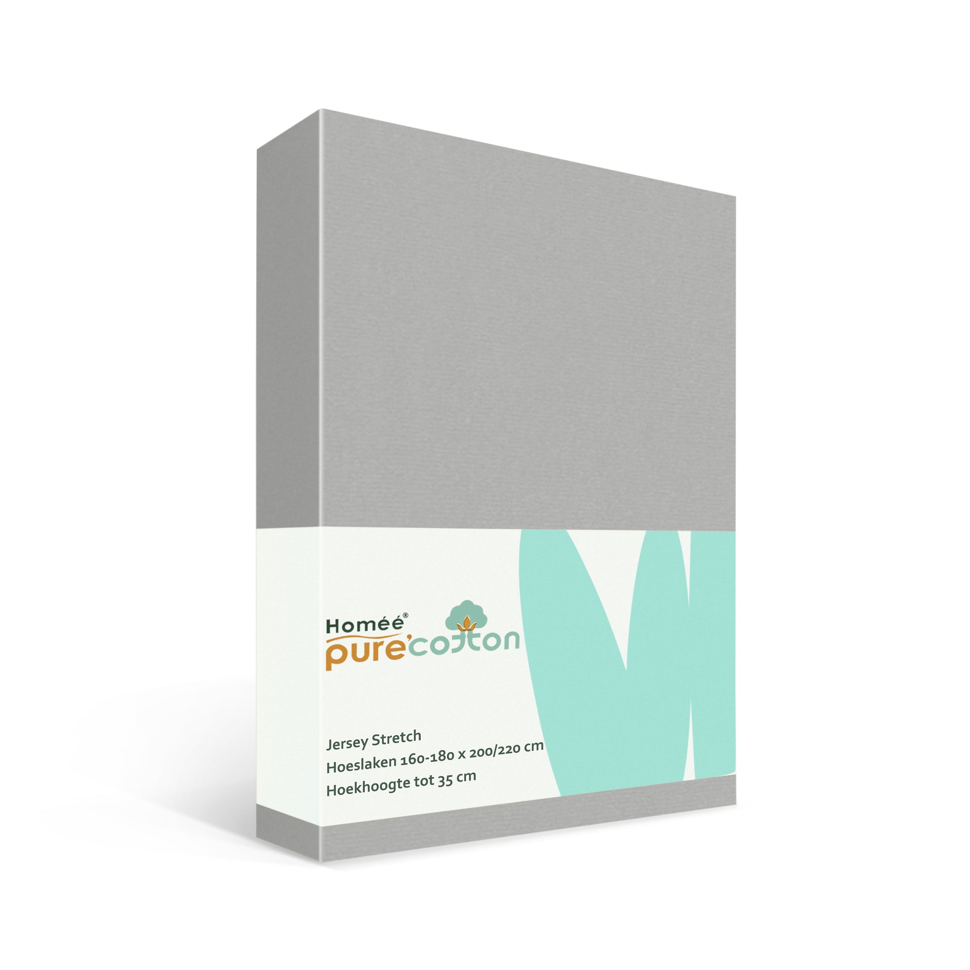 Hoeslaken 160x200 grijs van rekbaar jersey katoen met elastiek rondom – Beterkatoen