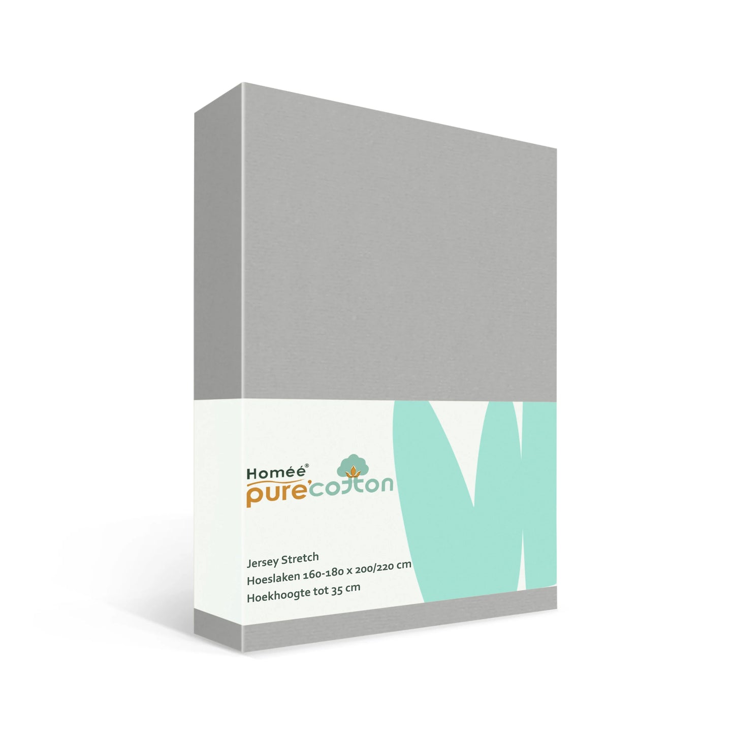 Hoeslaken 160x200 grijs van rekbaar jersey katoen met elastiek rondom – Beterkatoen