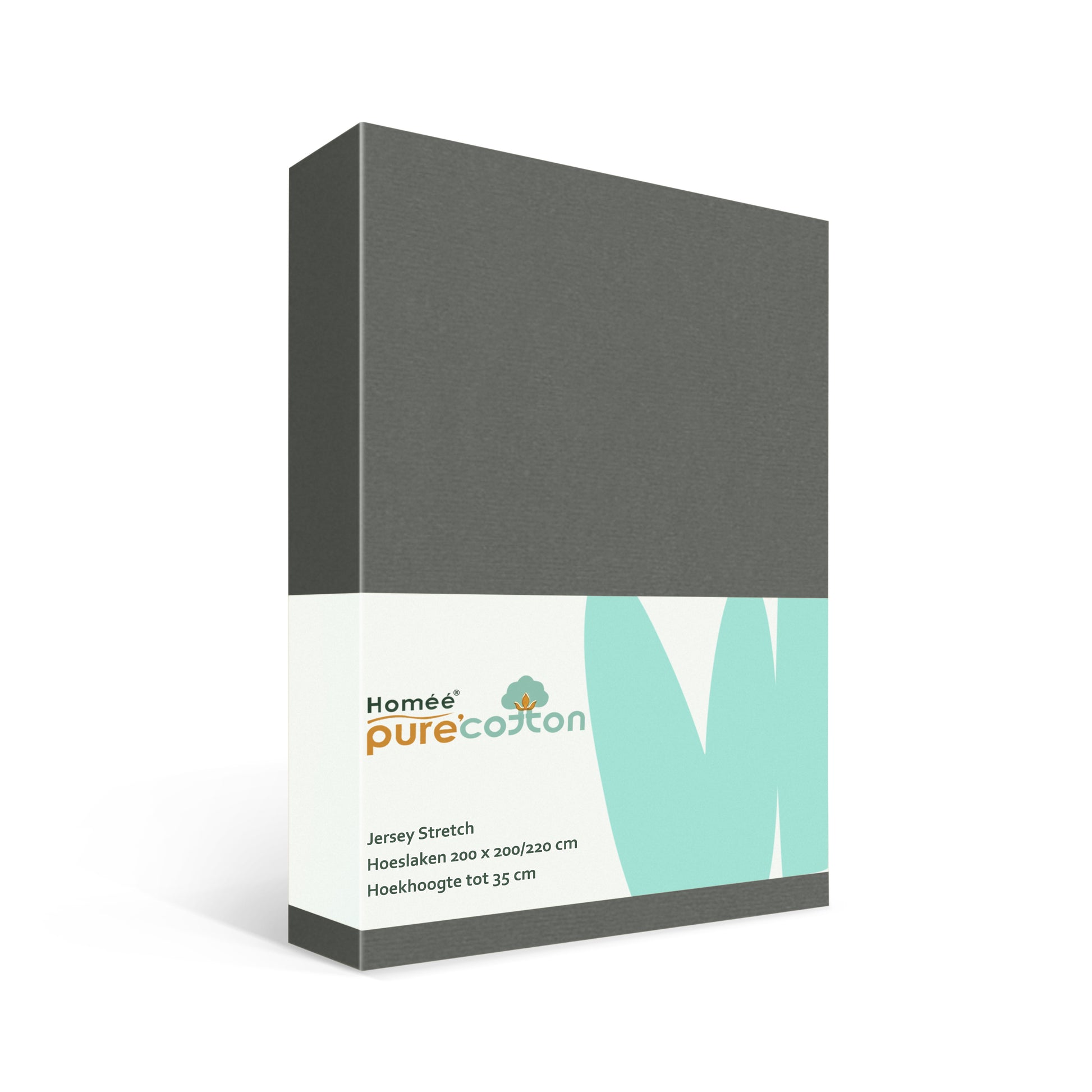 Hoeslaken 200x200 antraciet van rekbaar jersey katoen met elastiek rondom – Beterkatoen