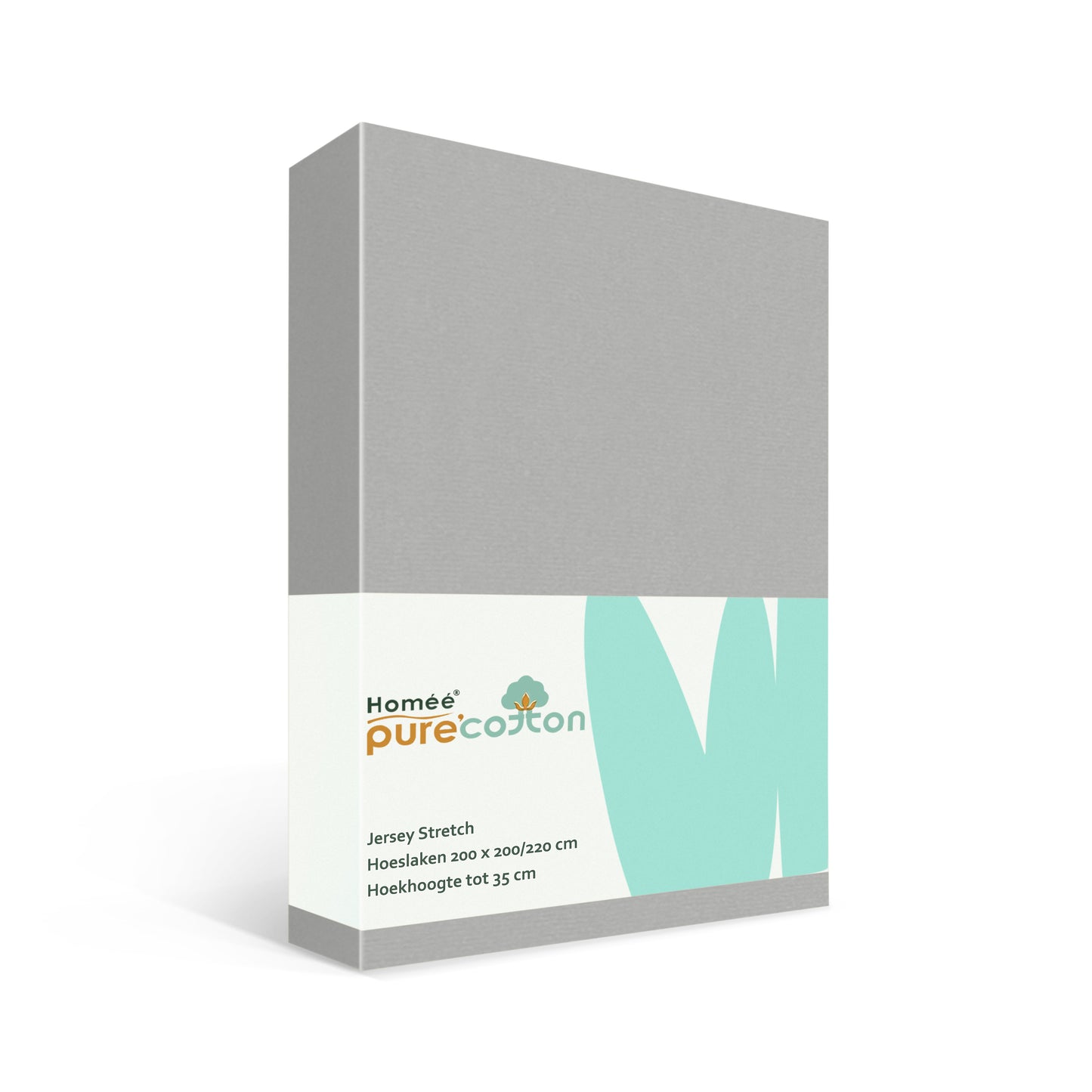 Hoeslaken 200x200 grijs van rekbaar jersey katoen met elastiek rondom – Beterkatoen