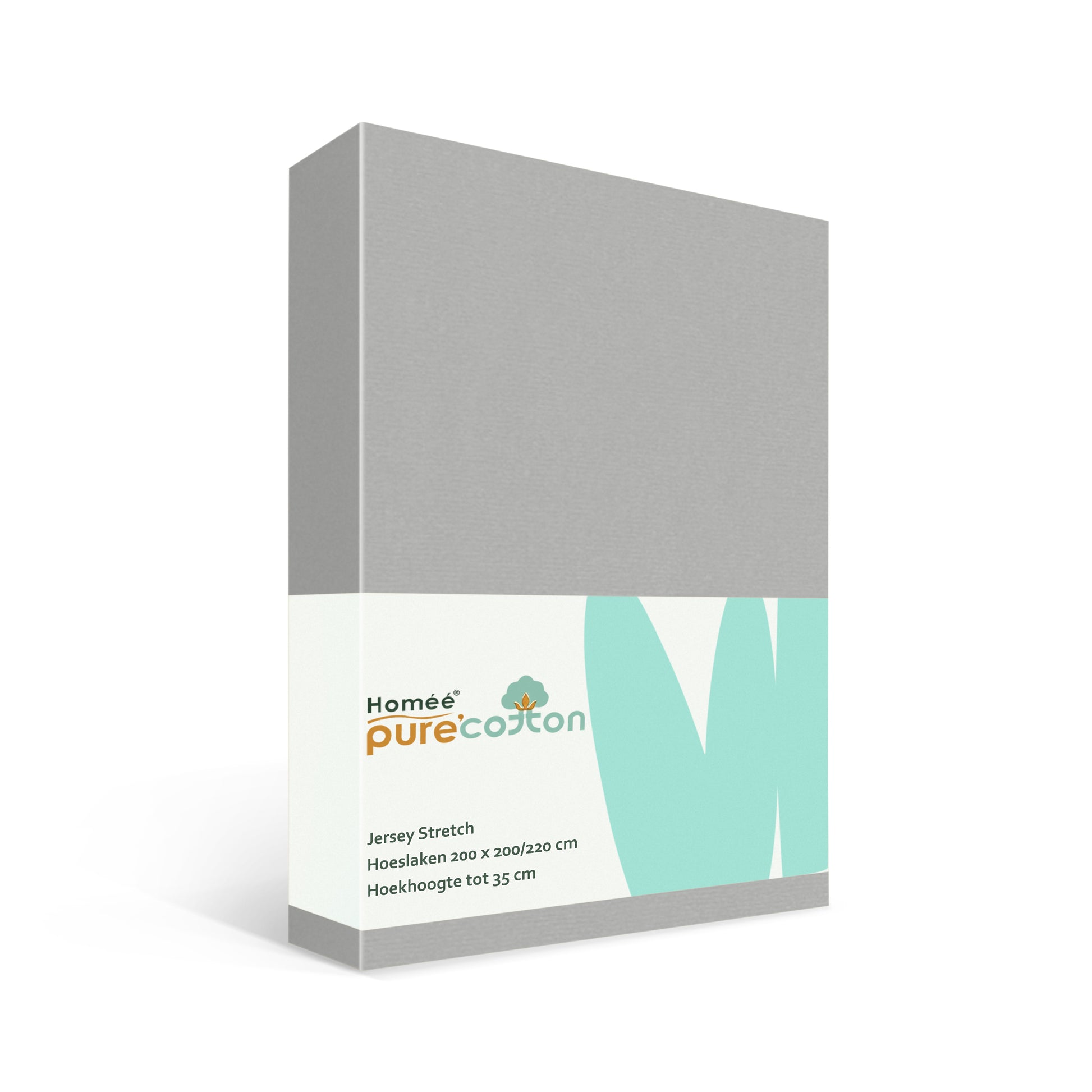 Hoeslaken 200x200 grijs van rekbaar jersey katoen met elastiek rondom – Beterkatoen