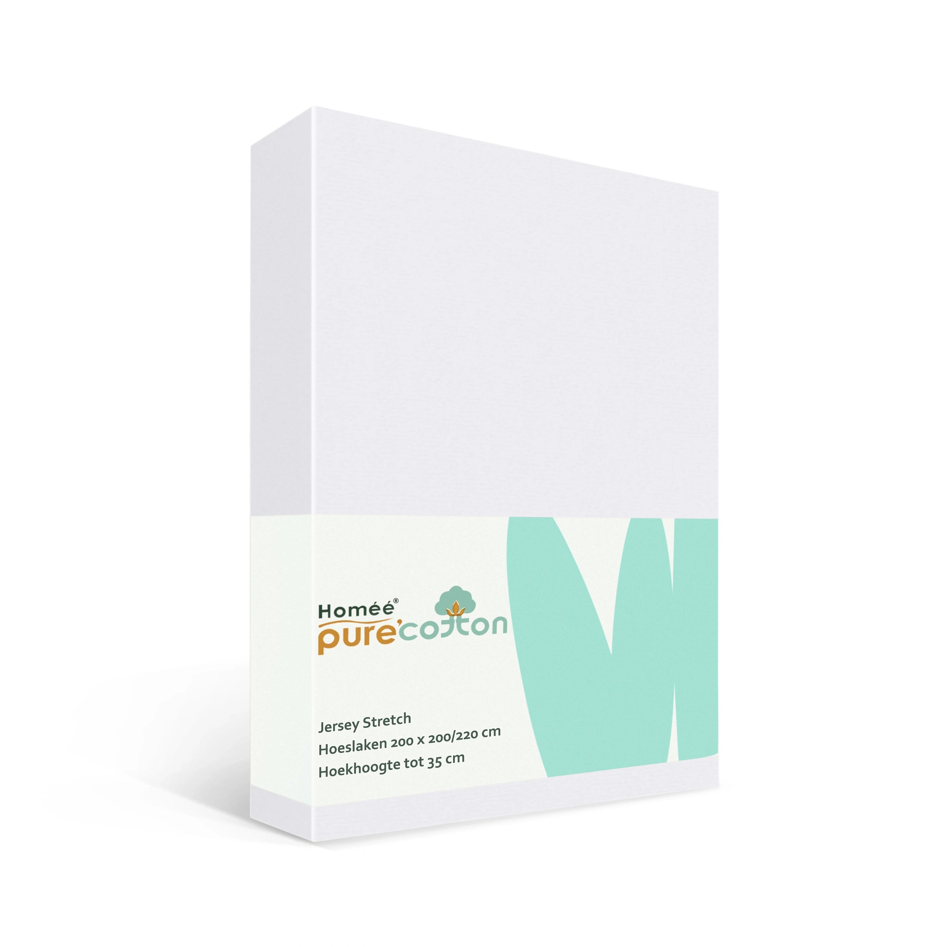 Hoeslaken 200x200 wit van rekbaar jersey katoen met elastiek rondom – Beterkatoen