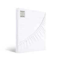 Hoeslaken 90x200 wit van 100% katoen – elastiek in de hoeken – ademend en stevig geweven – Beterkatoen