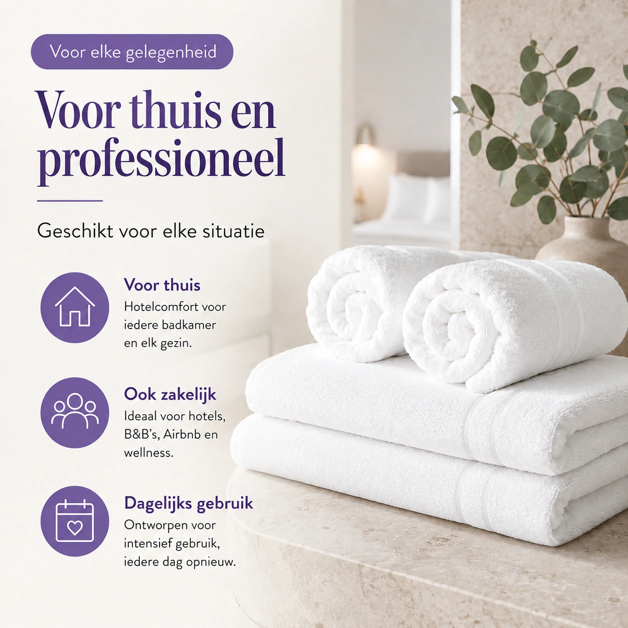 Hotel Badhanddoek - 70x140 - 500 g/m² - 100% katoen -  Wit