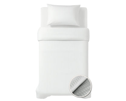 Hotel Dekbedovertrek 140x200 - Satijn streep 10mm - Wit