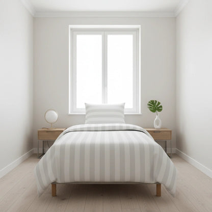 Hotel Dekbedovertrek 140x200 - Satijn streep 27mm - Wit